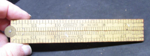 Antique stanley wood rule - wood, #163