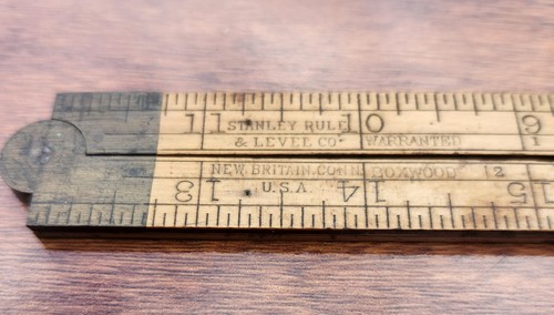 Antique stanley folding ruler - antique,